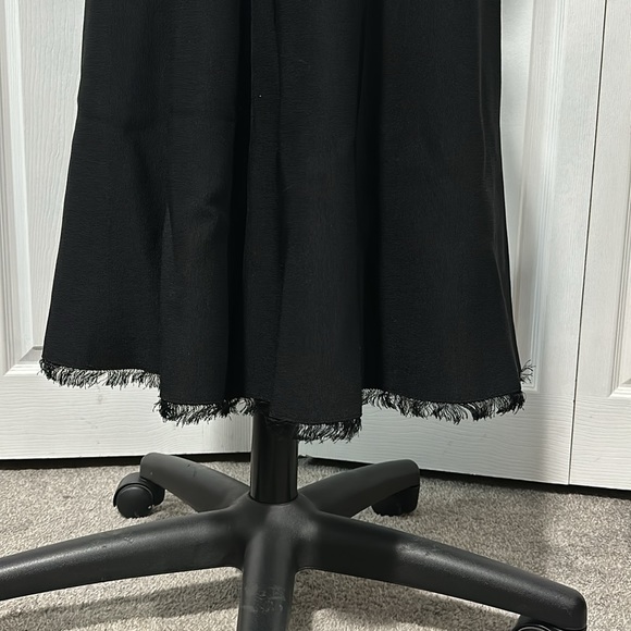 A.L.C Black A-Line Crew Neck Fringe Trim Sleeveless Black Midi Dr… - Picture 9 of 14